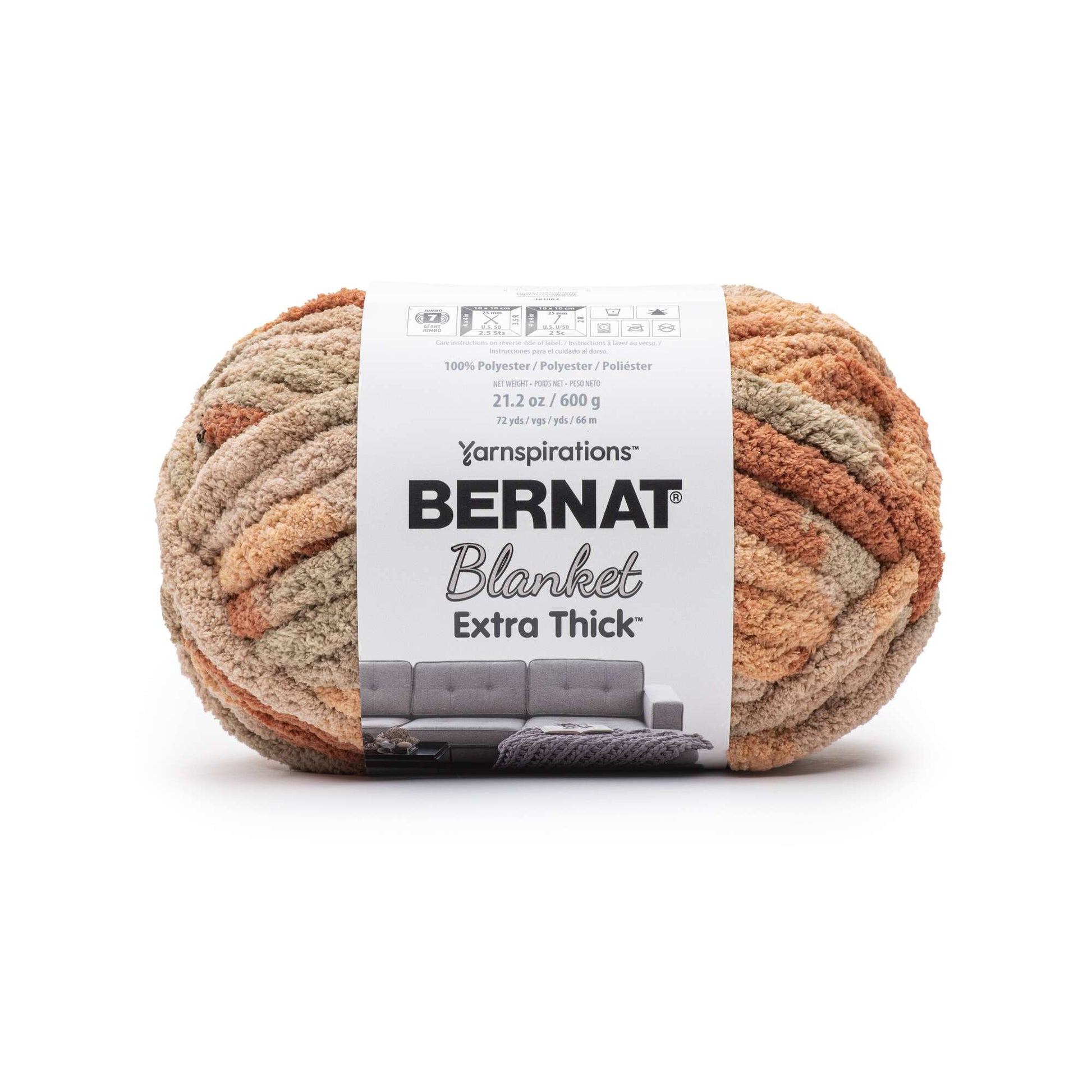 Bernat Blanket Extra Thick Yarn (600g/21.2oz) - Discontinued Shades Clay Carmel