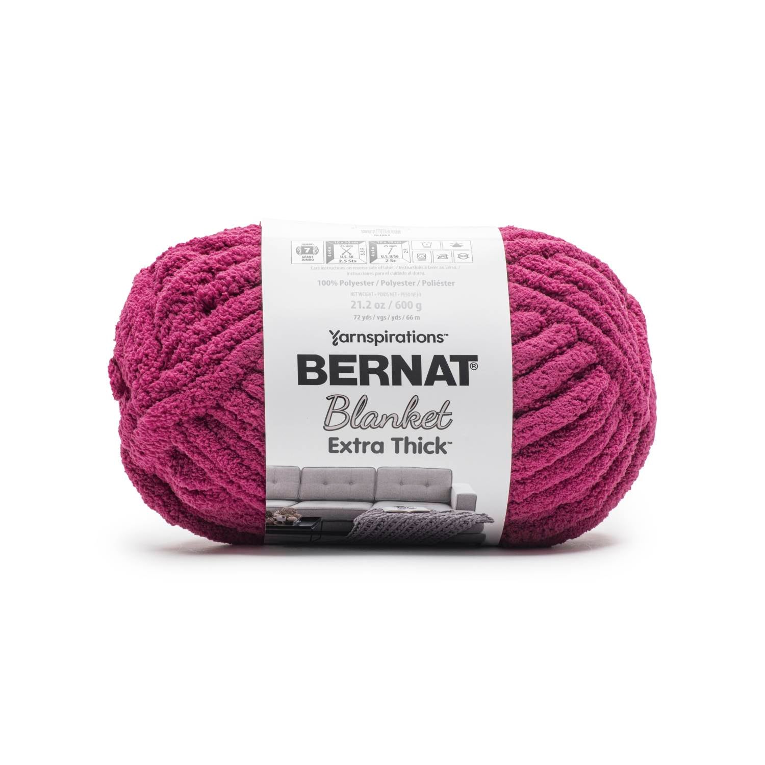 Bernat Blanket Extra Thick Yarn (600g/21.2oz) - Discontinued Shades Fucshia