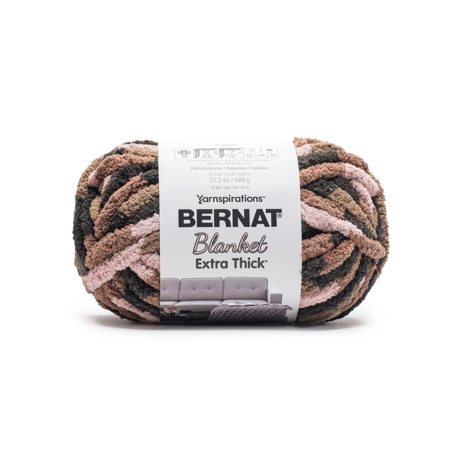 Bernat Blanket Extra Thick Yarn (600g/21.2oz) - Discontinued Shades Taupe Swirl