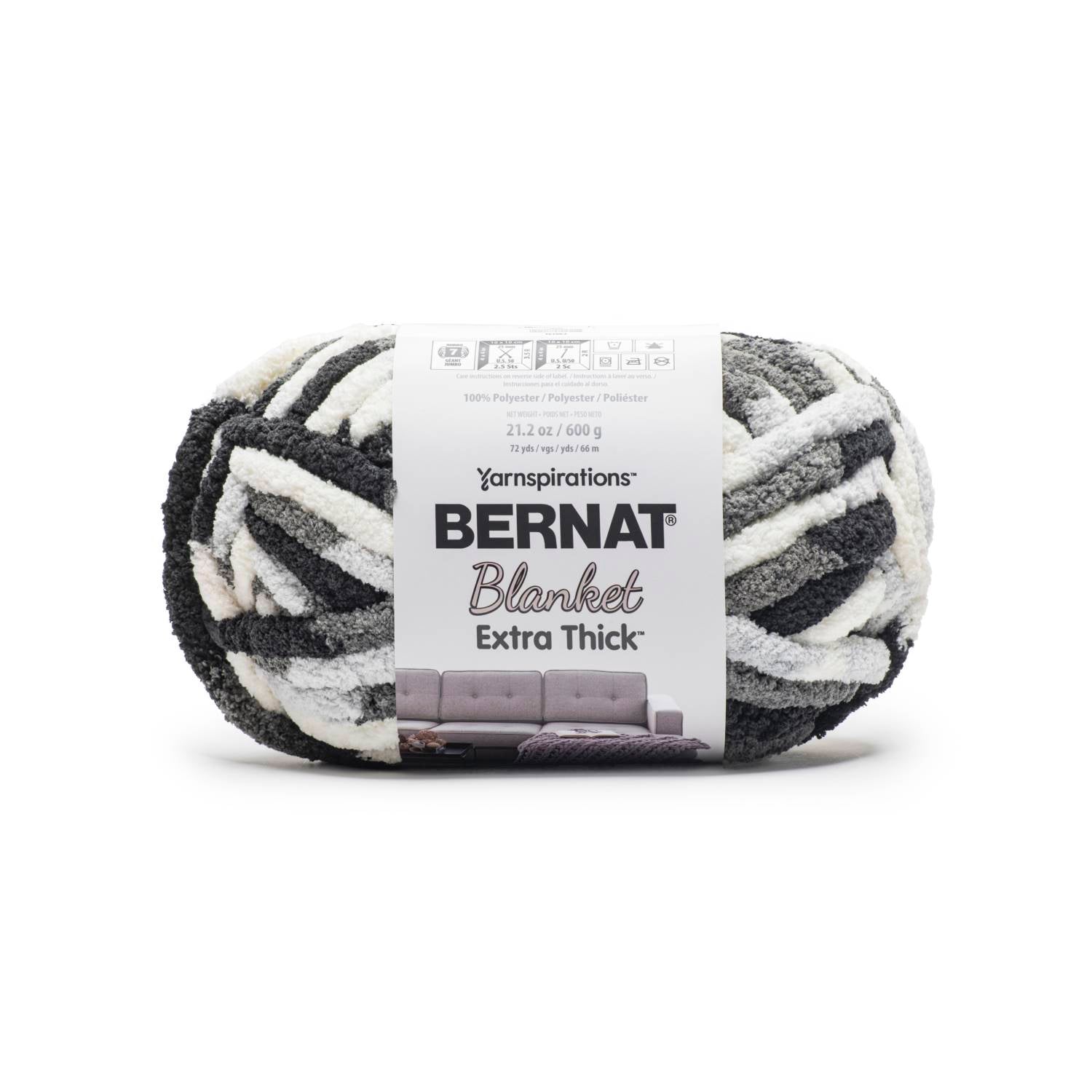  Bernat Blanket Extra Thick Blue Raspberry Yarn-1 Pack of  600g/21oz-Polyester-7 Jumbo-Knitting/Crochet