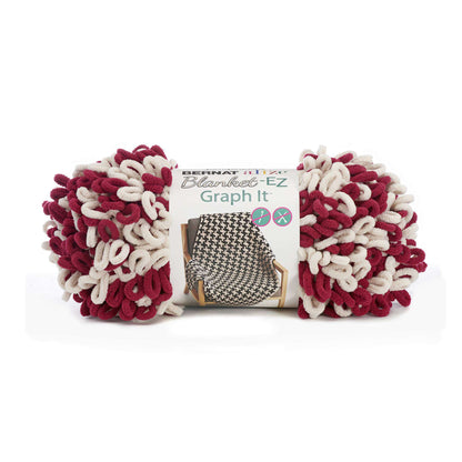 Bernat Alize Blanket-EZ Graph It Yarn - Discontinued Shades Cranberry/Ecru