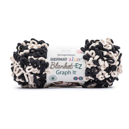 Bernat Alize Blanket-EZ Graph It Yarn - Discontinued Shades Charcoal/Ecru