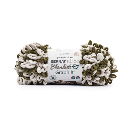 Bernat Alize Blanket-EZ Graph It Yarn - Discontinued Shades Olive/Ecru