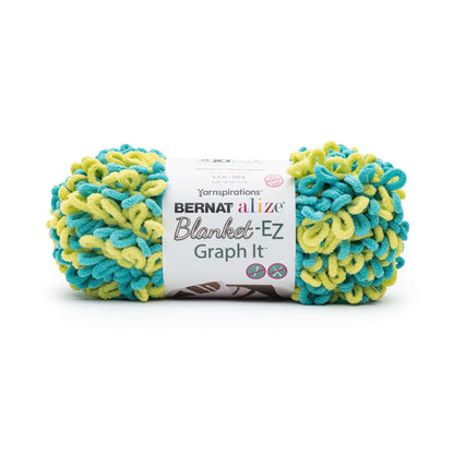 Bernat Alize Blanket-EZ Graph It Yarn - Discontinued Shades Aqua Blue Lime