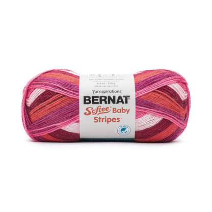 Bernat Softee Baby Stripes Yarn (250g/8.8oz) - Discontinued Shades Verry Berry
