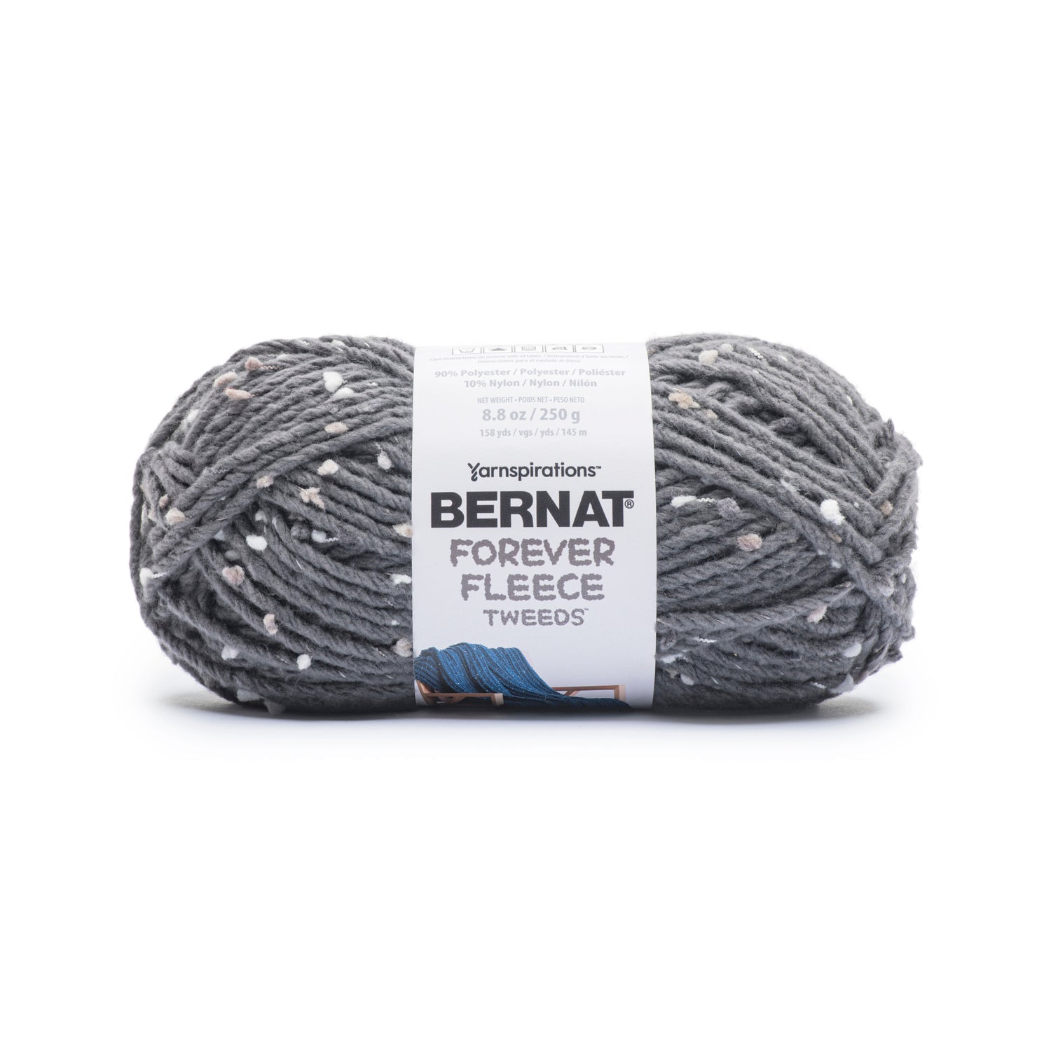 Bernat Forever Fleece Tweeds Yarn (250g/8.8oz) Coal Tweed