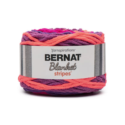 Bernat Blanket Stripes Yarn (300g/10.5oz) - Discontinued Shades Neon Plum