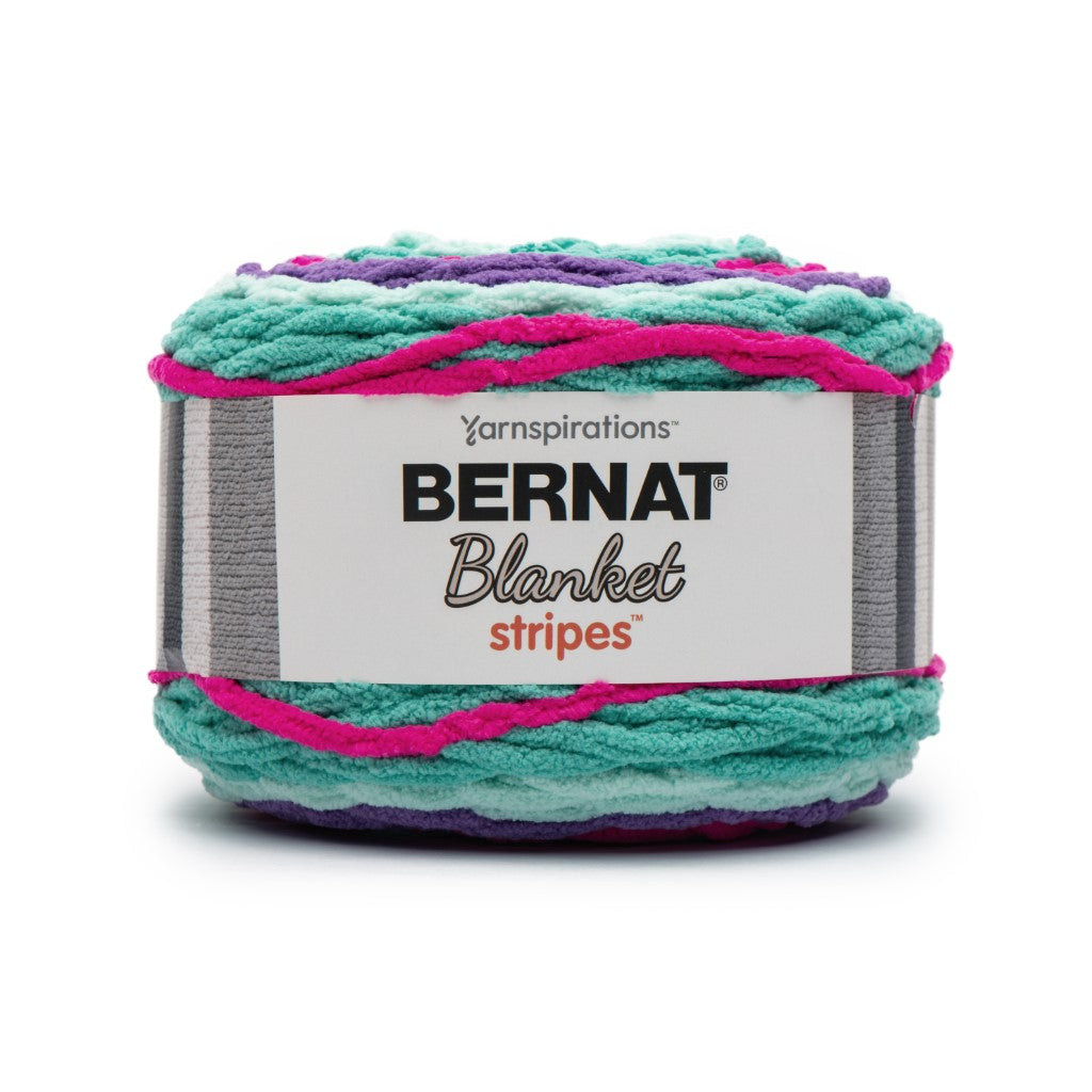 Bernat Blanket Stripes Yarn (300g/10.5oz) - Discontinued Shades Aqua Violet
