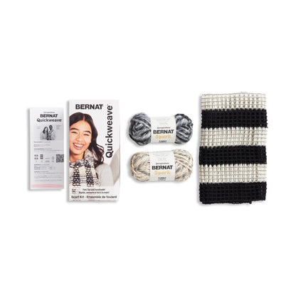Bernat Quickweave Scarf Weaving Kit (140g/4.9oz) Gray Tartan