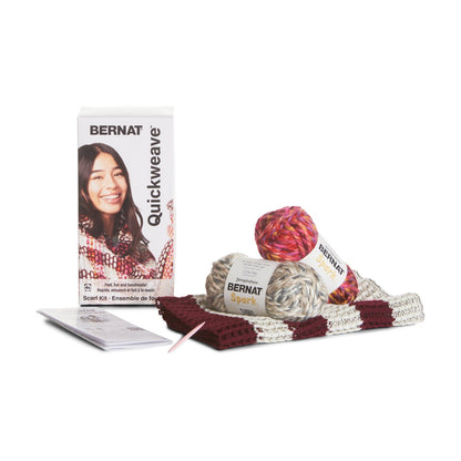 Bernat Quickweave Scarf Weaving Kit (140g/4.9oz) Burgundy Tartan