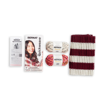 Bernat Quickweave Scarf Weaving Kit (140g/4.9oz) Burgundy Tartan
