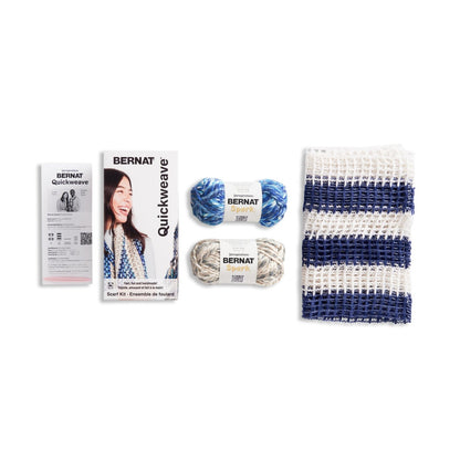 Bernat Quickweave Scarf Weaving Kit (140g/4.9oz) Blue Tartan