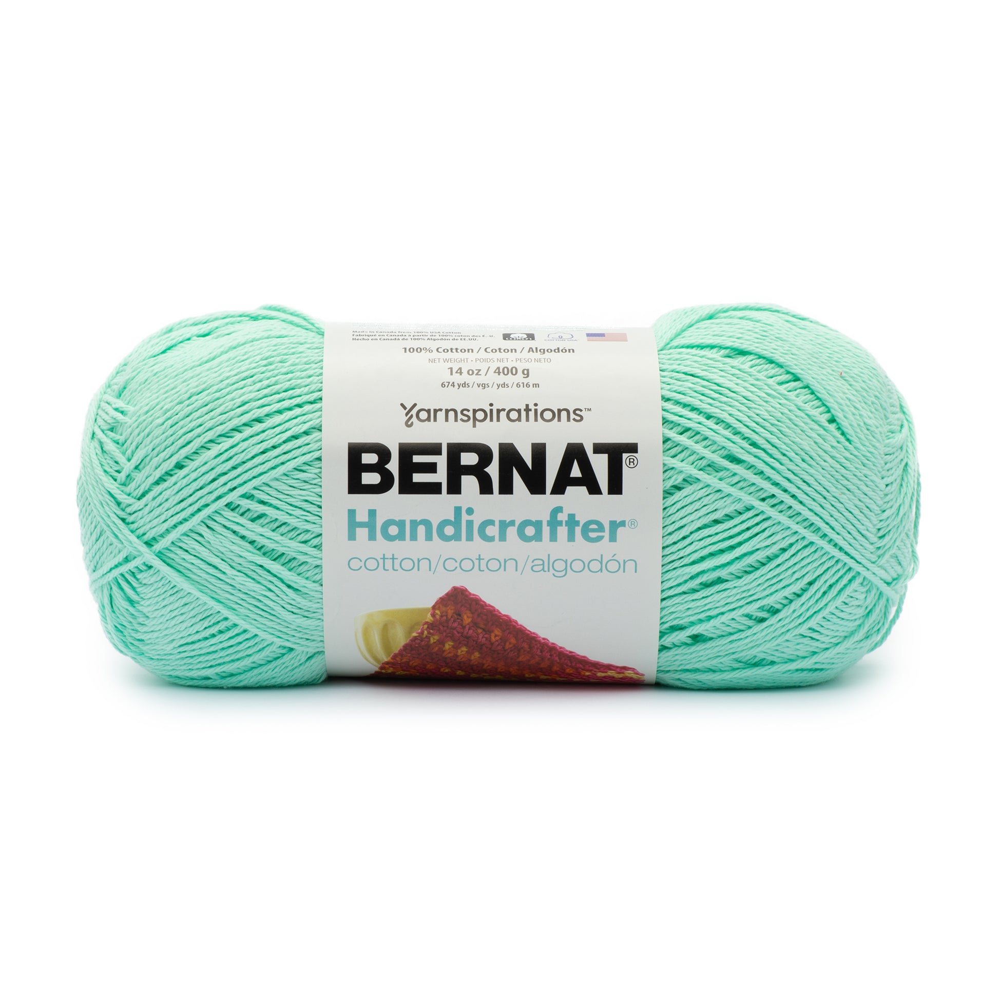 Bernat Handicrafter Cotton Off White Yarn - 2 Pack of 400g/14oz - Cotton -  4 Medium (Worsted) - 710 Yards - Knitting/Crochet