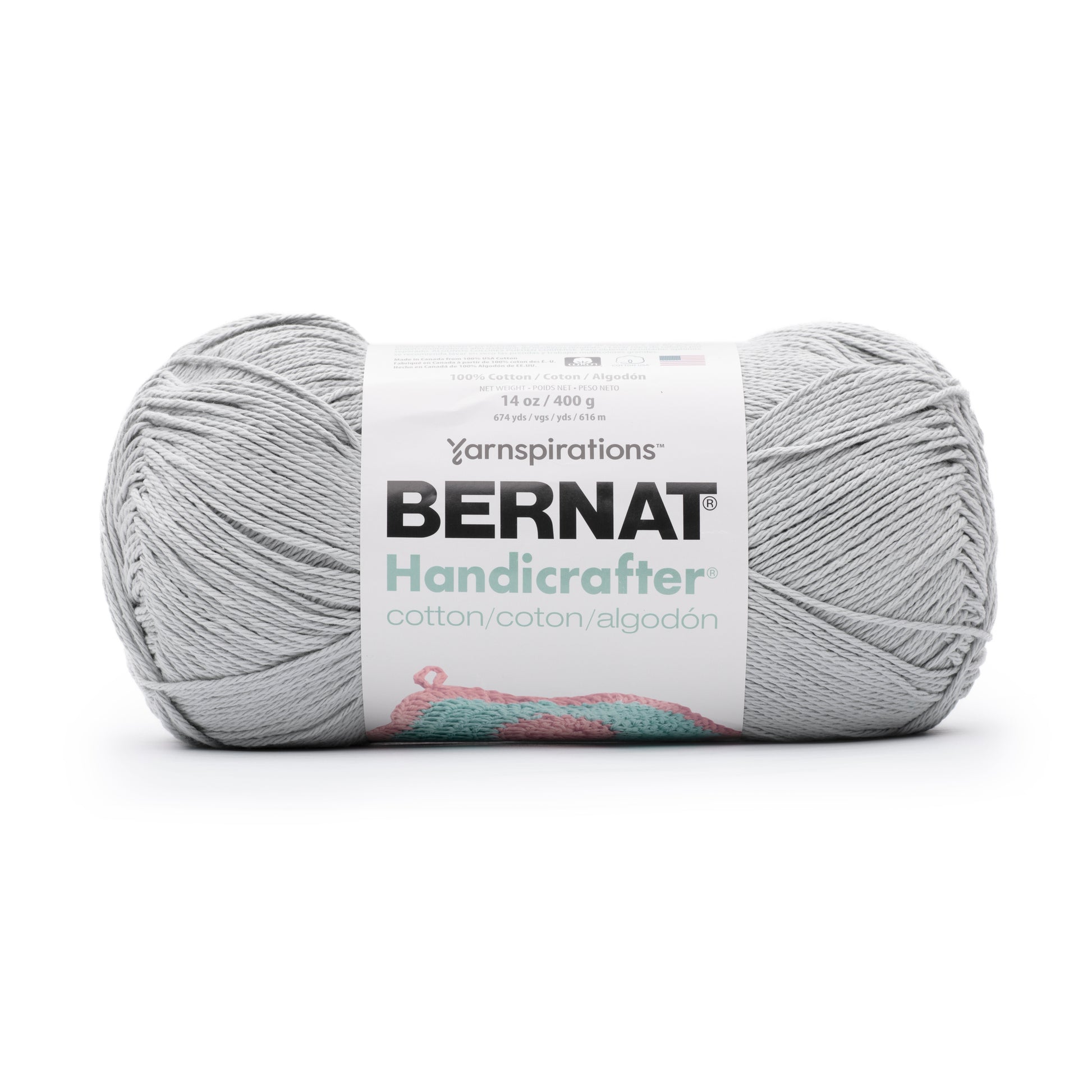 Bernat Handicrafter Cotton Yarn (400g/14oz) Soft Gray