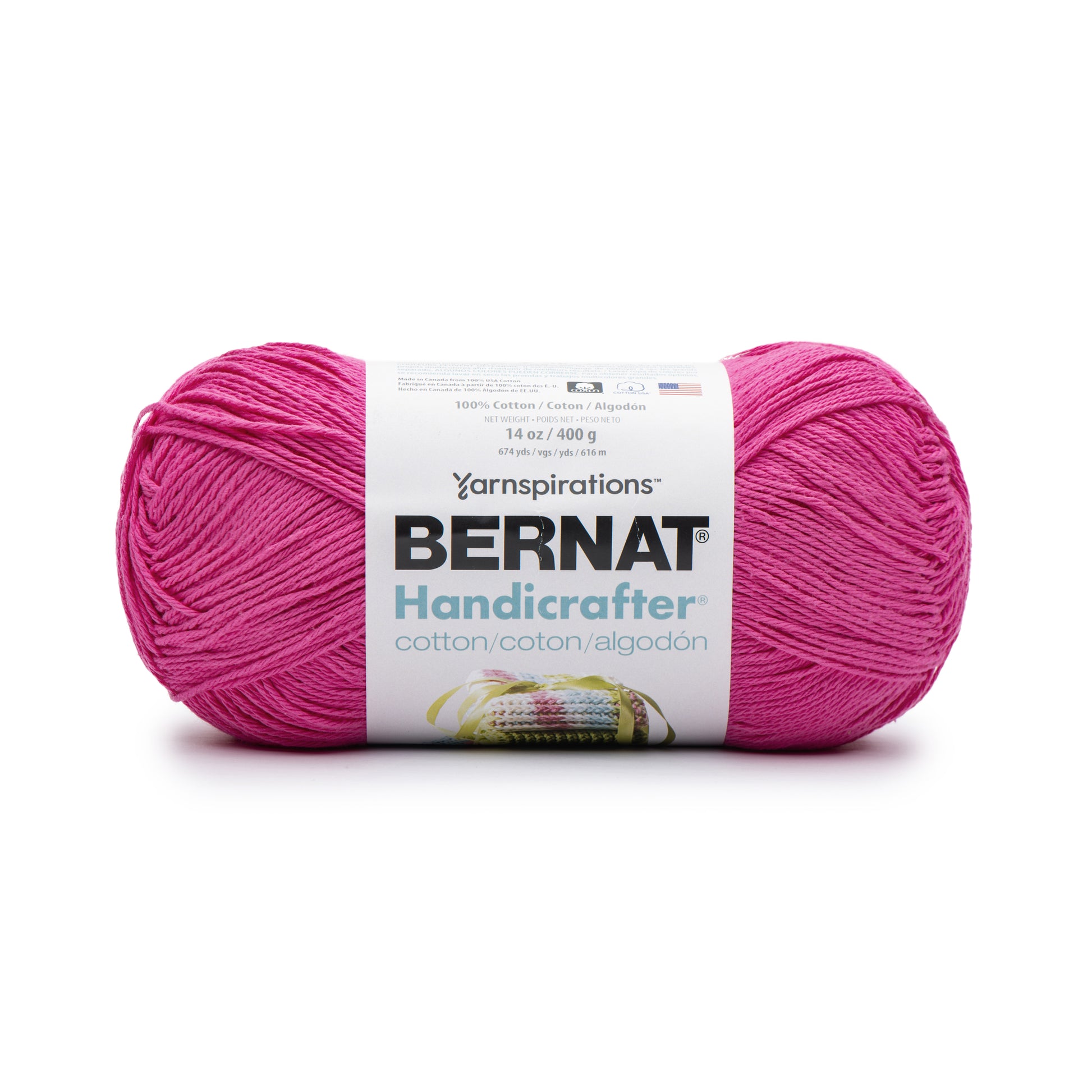 Bernat Handicrafter Cotton Yarn (400g/14oz) Hot Pink
