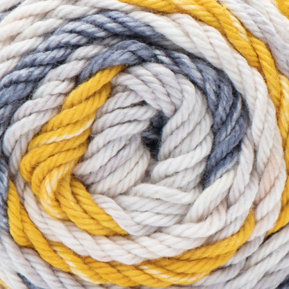 Bernat Handicrafter Stripey Yarn - Discontinued Shades Mustard Blue