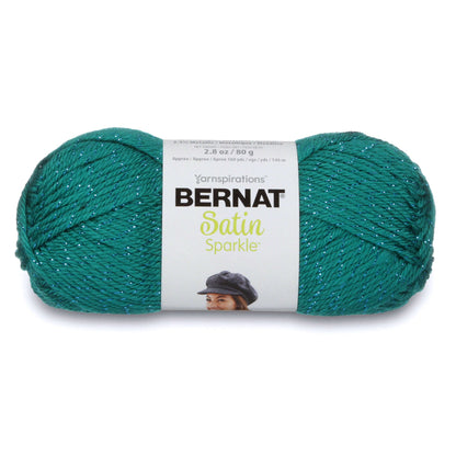 Bernat Satin Sparkle Yarn - Discontinued Shades Emerald Sparkle