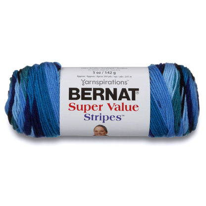 Bernat Super Value Stripes Yarn - Discontinued Shades Oceana Stripes