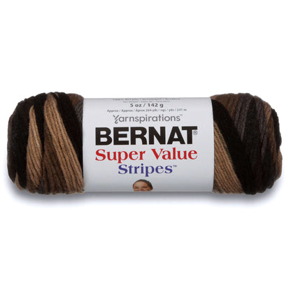 Bernat Super Value Stripes Yarn - Clearance Shades Sherwood Forest Stripes