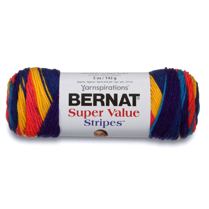 Bernat Super Value Stripes Yarn - Clearance Shades Candy Store Stripes