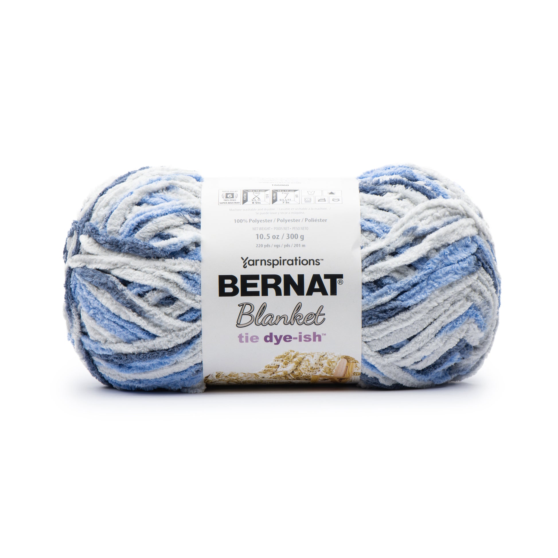 Bernat Blanket Tie Dye-ish Yarn (300g/10.5oz) Blue Skies