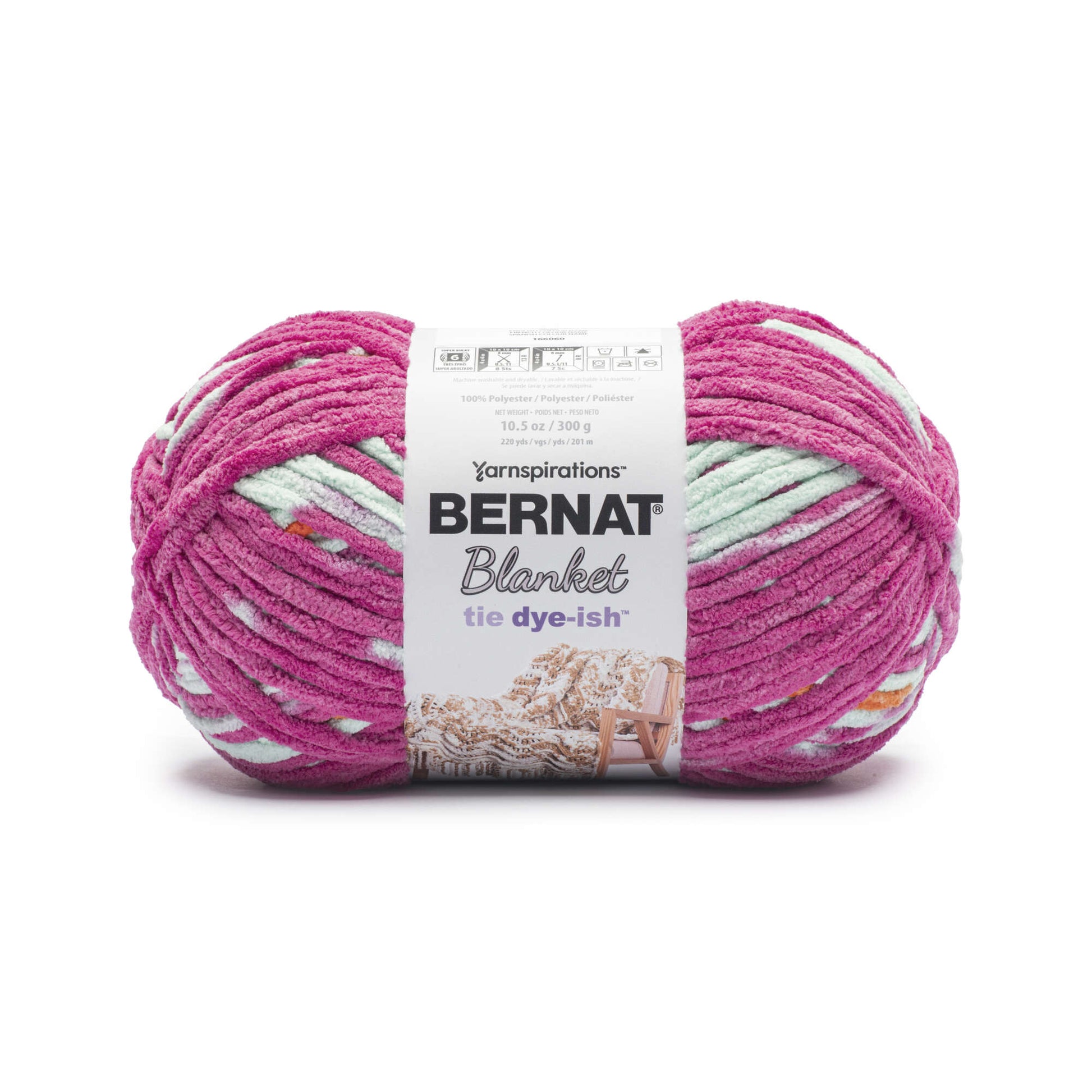 Bernat Blanket Tie Dye-ish Yarn (300g/10.5oz) Fruit Punch