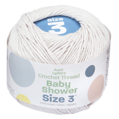 Aunt Lydia's Baby Shower Crochet Thread Size 3 - Clearance Shades Silver