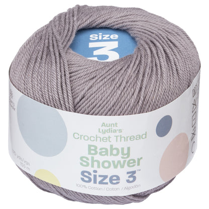 Aunt Lydia's Baby Shower Crochet Thread Size 3 - Clearance Shades Stone