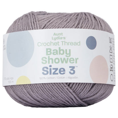 Aunt Lydia's Baby Shower Crochet Thread Size 3 - Clearance Shades Stone