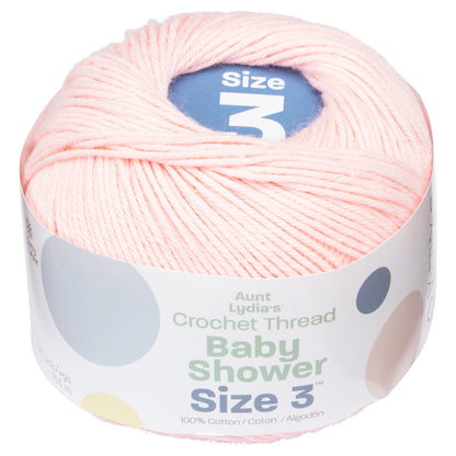 Aunt Lydia's Baby Shower Crochet Thread Size 3 - Clearance Shades Light Pink