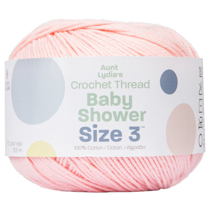 Aunt Lydia's Baby Shower Crochet Thread Size 3 - Clearance Shades Light Pink