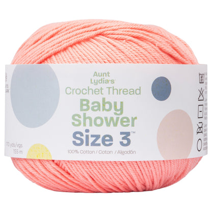 Aunt Lydia's Baby Shower Crochet Thread Size 3 - Clearance Shades Shrimp