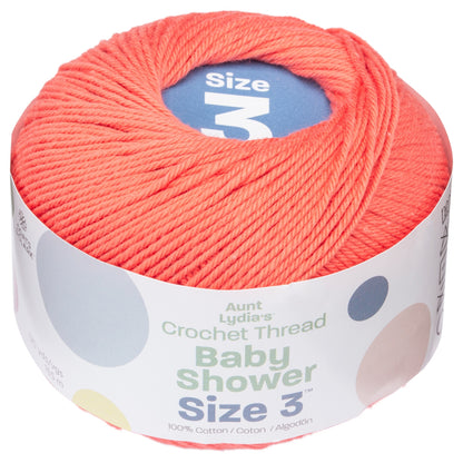 Aunt Lydia's Baby Shower Crochet Thread Size 3 - Clearance Shades Flamingo