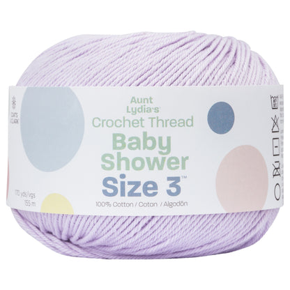 Aunt Lydia's Baby Shower Crochet Thread Size 3 - Clearance Shades Lavender Bliss