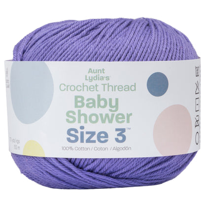 Aunt Lydia's Baby Shower Crochet Thread Size 3 - Clearance Shades Amethyst