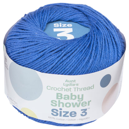 Aunt Lydia's Baby Shower Crochet Thread Size 3 - Clearance Shades Crayon Blue