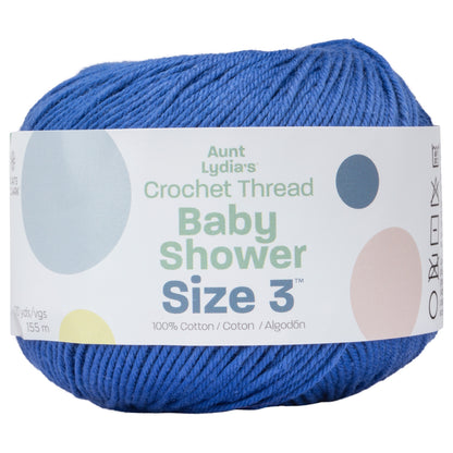 Aunt Lydia's Baby Shower Crochet Thread Size 3 - Clearance Shades Crayon Blue
