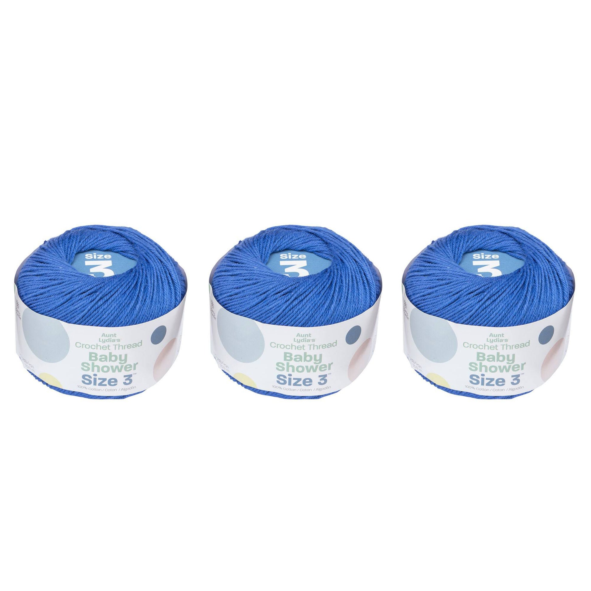 Aunt Lydia's Baby Shower Crochet Thread Size 3 (3 Pack)