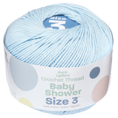 Aunt Lydia's Baby Shower Crochet Thread Size 3 - Clearance Shades Icy Blue