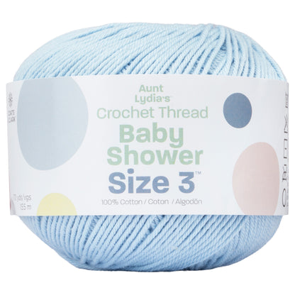 Aunt Lydia's Baby Shower Crochet Thread Size 3 - Clearance Shades Icy Blue