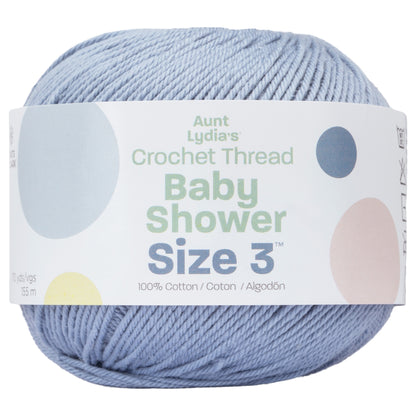 Aunt Lydia's Baby Shower Crochet Thread Size 3 - Clearance Shades Faded Denim