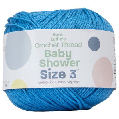 Aunt Lydia's Baby Shower Crochet Thread Size 3 - Clearance Shades Blue Hawaii