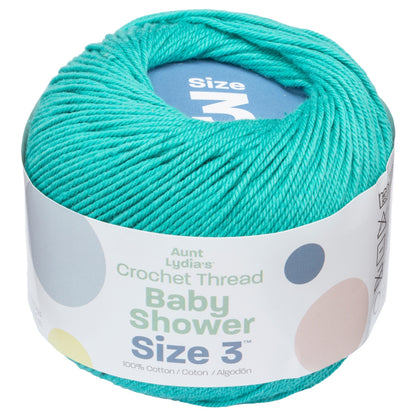 Aunt Lydia's Baby Shower Crochet Thread Size 3 - Clearance Shades Ming Teal