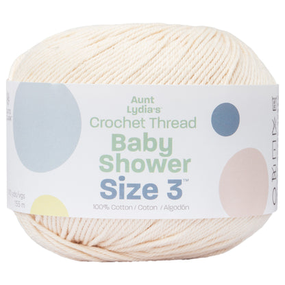 Aunt Lydia's Baby Shower Crochet Thread Size 3 - Clearance Shades Natural
