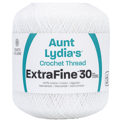 Aunt Lydia's Extra Fine Crochet Thread Size 30 White