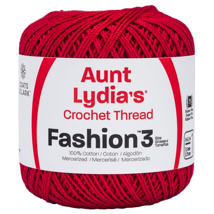Aunt Lydia's Fashion Crochet Thread Size 3 Scarlet