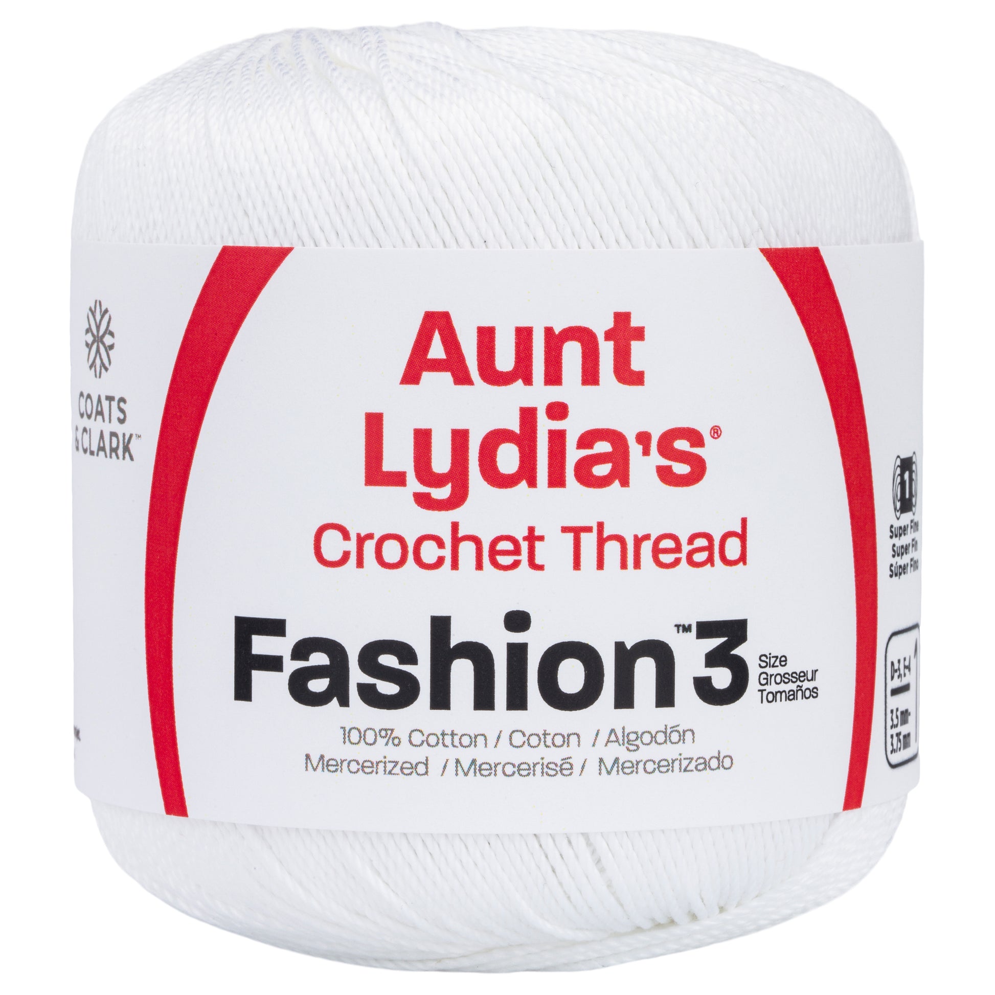 Aunt Lydia's Fashion Crochet Thread Size 3 White