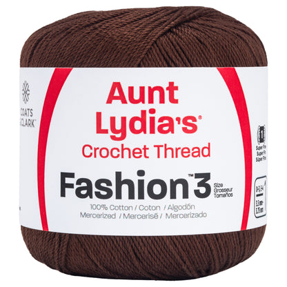 Aunt Lydia's Fashion Crochet Thread Size 3 Coffee