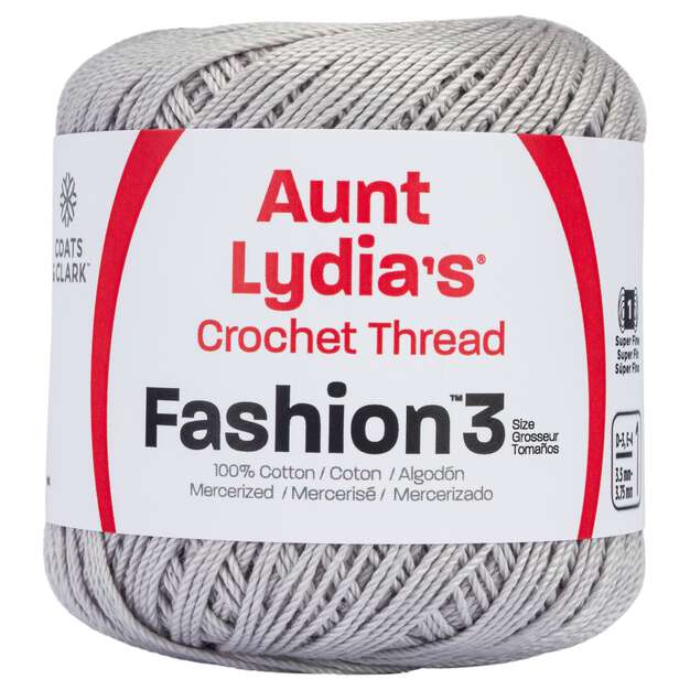 Aunt Lydia's Fashion Crochet Thread Size 3 Silver