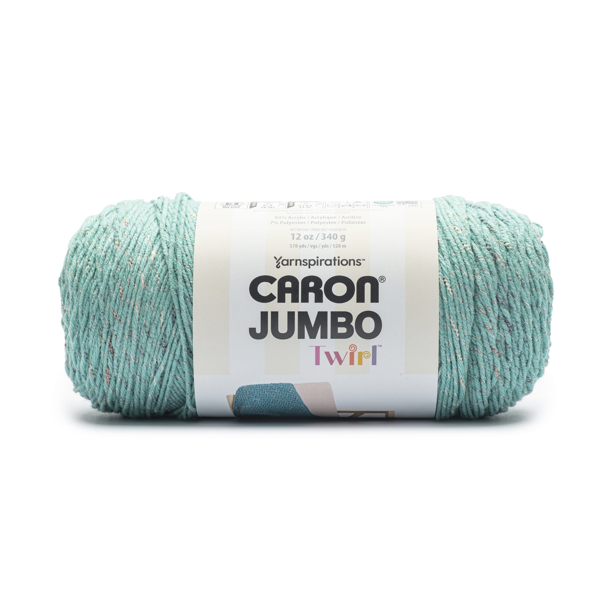 Caron Jumbo Twirl Yarn (340g/12oz) Soft Sage Ribbon